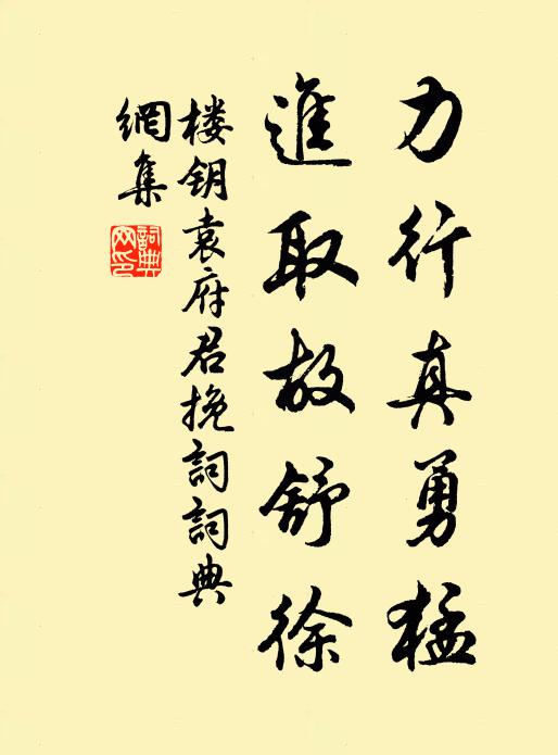 楼钥力行真勇猛，进取故舒徐书法作品欣赏