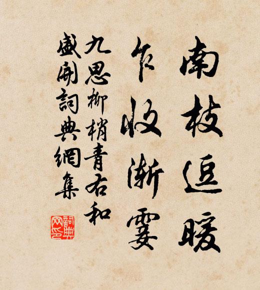 九思南枝逗暖，乍收渐霎书法作品欣赏