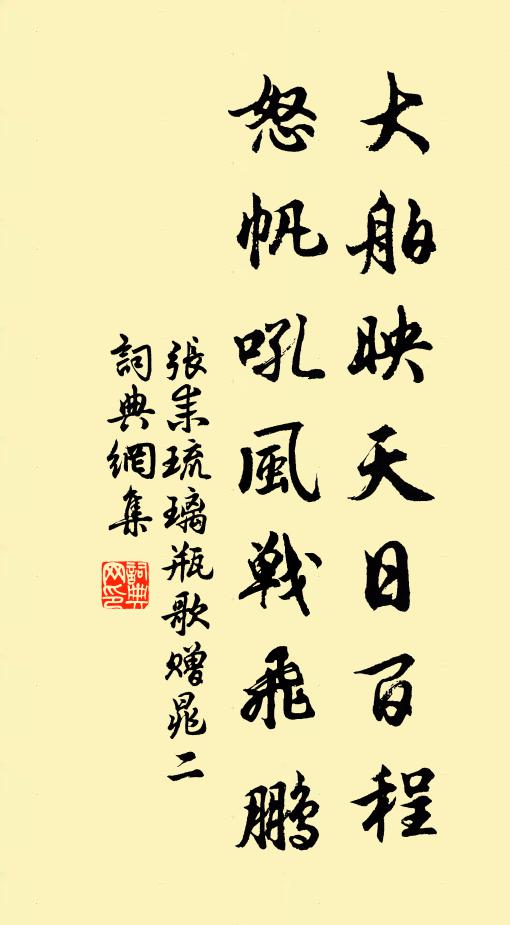 张耒大舶映天日百程,怒帆吼风战飞鹏书法作品欣赏
