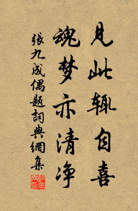 张九成见此辄自喜，魂梦亦清净书法作品欣赏