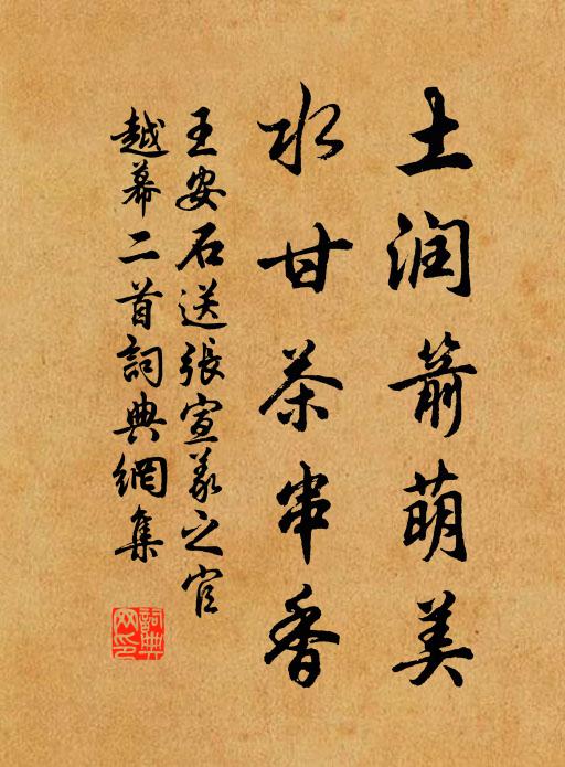 王安石土润箭萌美，水甘茶串香书法作品欣赏
