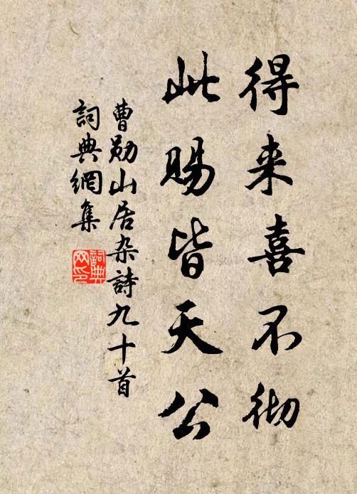 曹勋得来喜不彻，此赐皆天公书法作品欣赏