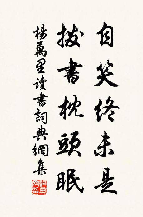 杨万里自笑终未是，拨书枕头眠书法作品欣赏