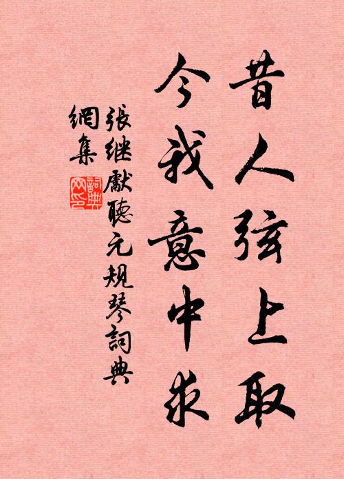 张继先昔人弦上取，今我意中求书法作品欣赏