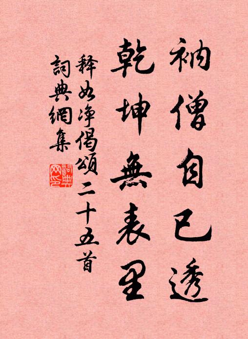 释如净衲僧自已透，乾坤无表里书法作品欣赏