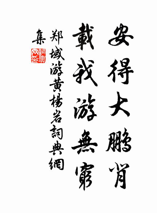 郑域安得大鹏背，载我游无穷书法作品欣赏