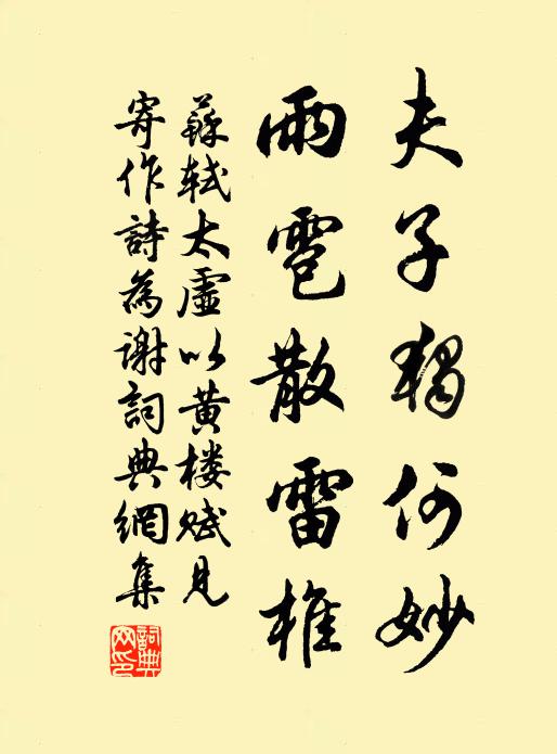 苏轼夫子独何妙，雨雹散雷椎书法作品欣赏