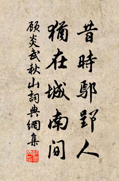 顾炎武昔时鄢郢人，犹在城南间书法作品欣赏