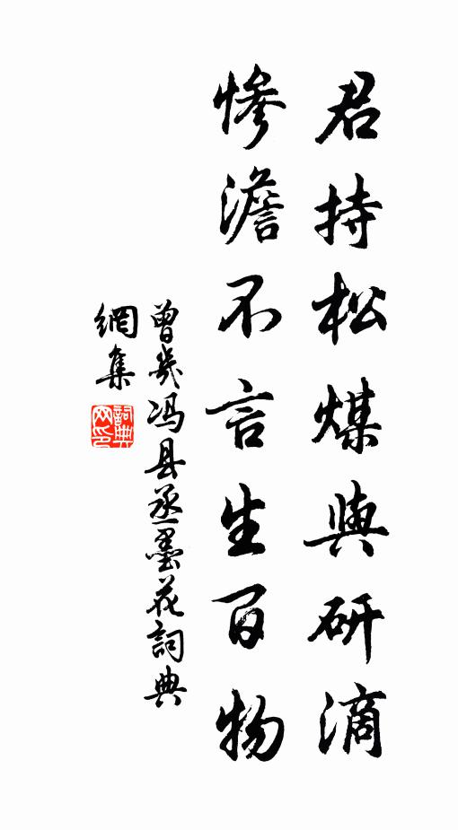 曾几君持松煤与研滴，惨澹不言生百物书法作品欣赏