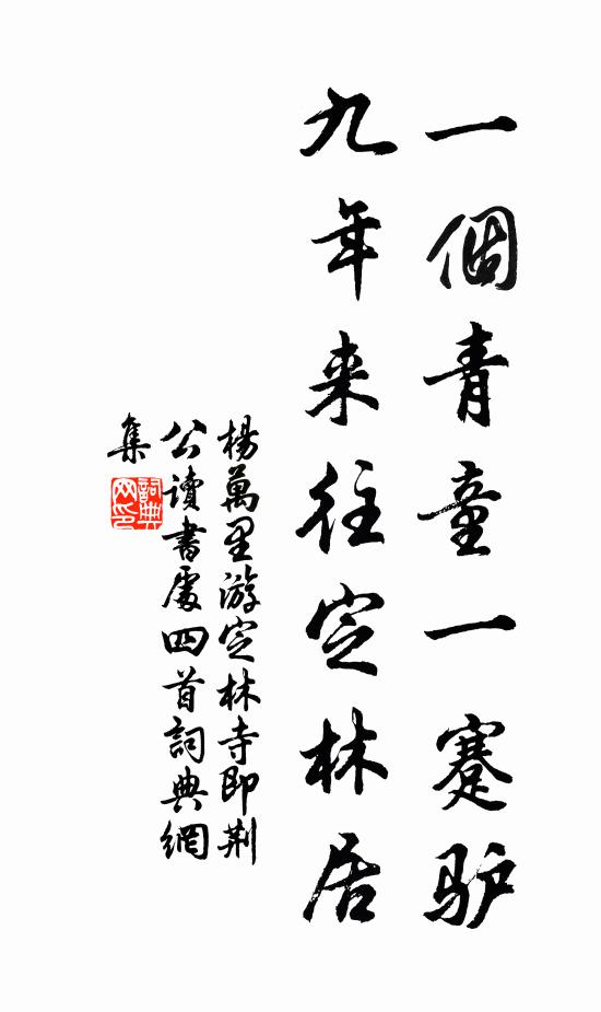 杨万里一个青童一蹇驴，九年来往定林居书法作品欣赏