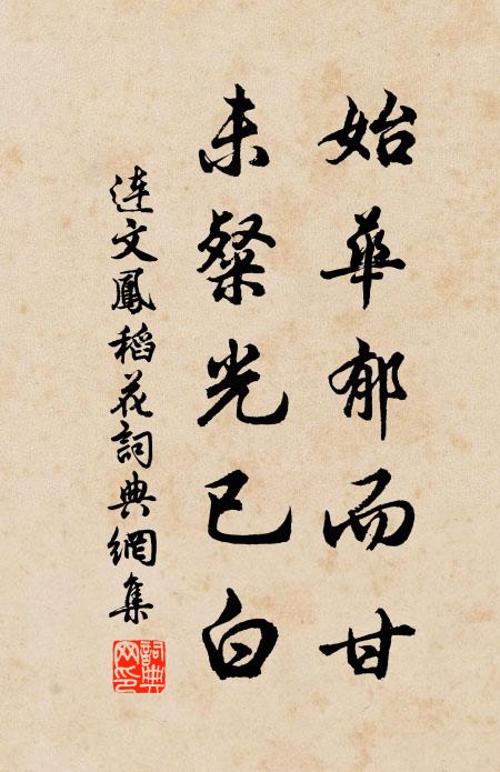 连文凤始华郁而甘，未粲光已白书法作品欣赏