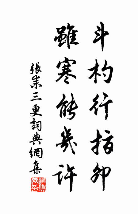 张耒斗杓行指卯，虽寒能几许书法作品欣赏