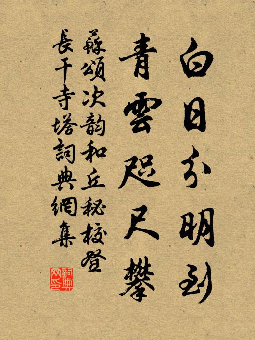 苏颂白日分明到，青云咫尺攀书法作品欣赏