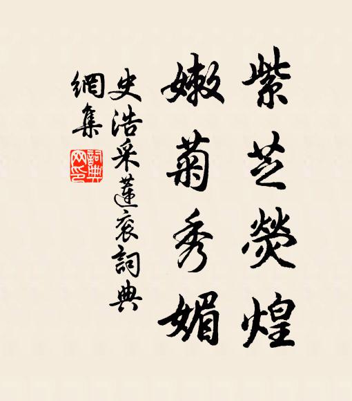 史浩紫芝荧煌，嫩菊秀媚书法作品欣赏