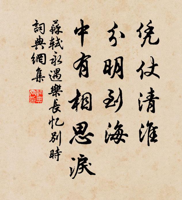苏轼凭仗清淮，分明到海，中有相思泪书法作品欣赏