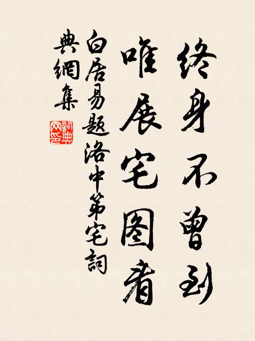 白居易终身不曾到，唯展宅图看书法作品欣赏
