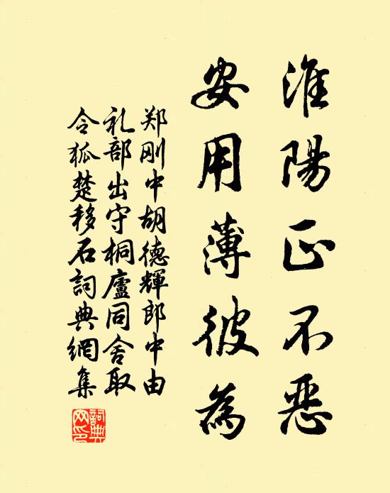 郑刚中淮阳正不恶，安用薄彼为书法作品欣赏
