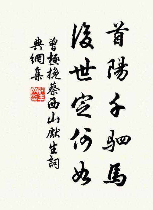 曾极首阳千驷马，后世定何如书法作品欣赏