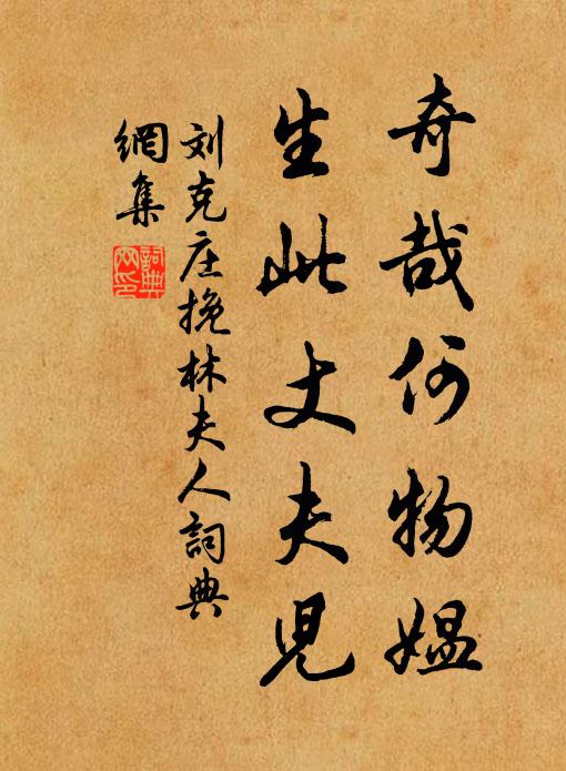 刘克庄奇哉何物媪，生此丈夫儿书法作品欣赏