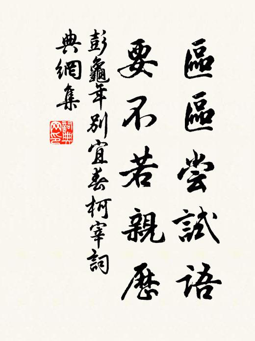 彭龟年区区尝试语，要不若亲历书法作品欣赏