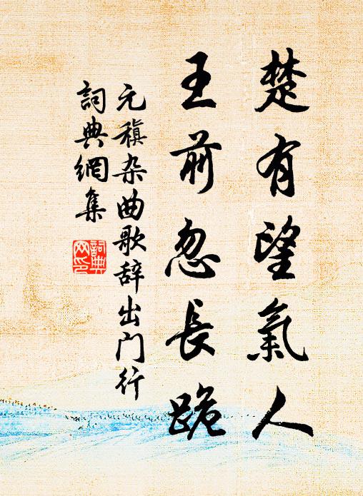 元稹楚有望气人,王前忽长跪书法作品欣赏