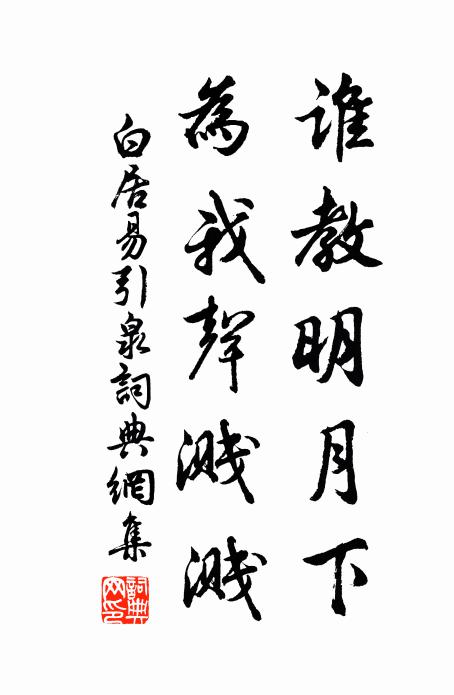 白居易谁教明月下，为我声溅溅书法作品欣赏