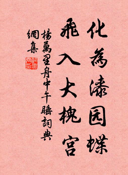 杨万里化为漆园蝶，飞入大槐宫书法作品欣赏
