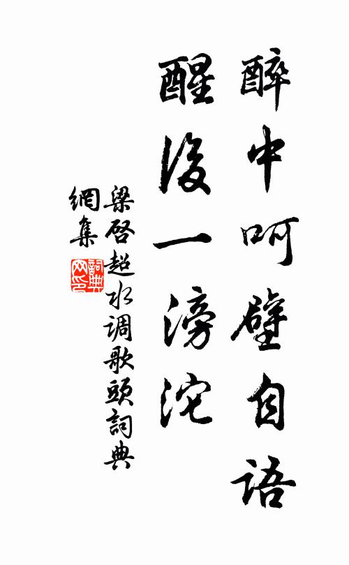 梁启超醉中呵壁自语，醒后一滂沱书法作品欣赏
