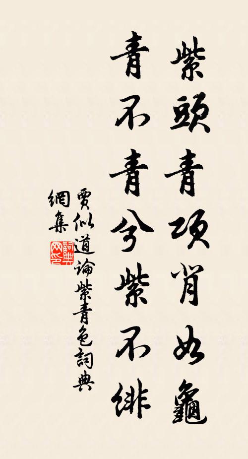 贾似道紫头青项背如龟，青不青兮紫不绯书法作品欣赏