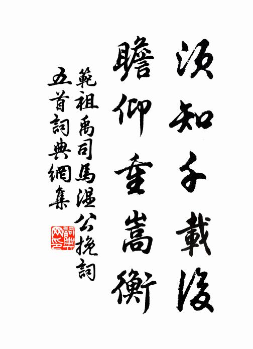 范祖禹须知千载后，瞻仰重嵩衡书法作品欣赏