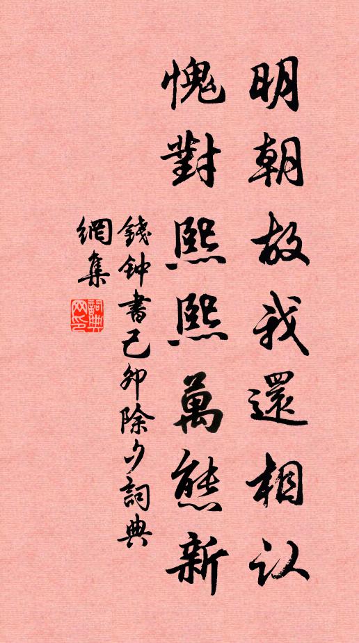 钱钟书明朝故我还相认,愧对熙熙万态新书法作品欣赏