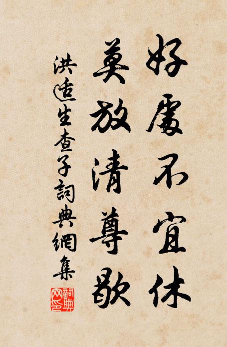 洪适好处不宜休，莫放清尊歇书法作品欣赏