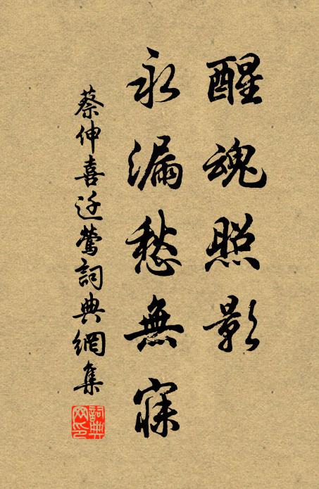 蔡伸醒魂照影，永漏愁无寐书法作品欣赏