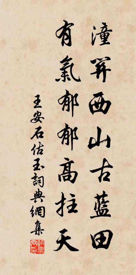 王安石潼关西山古蓝田，有气郁郁高拄天书法作品欣赏