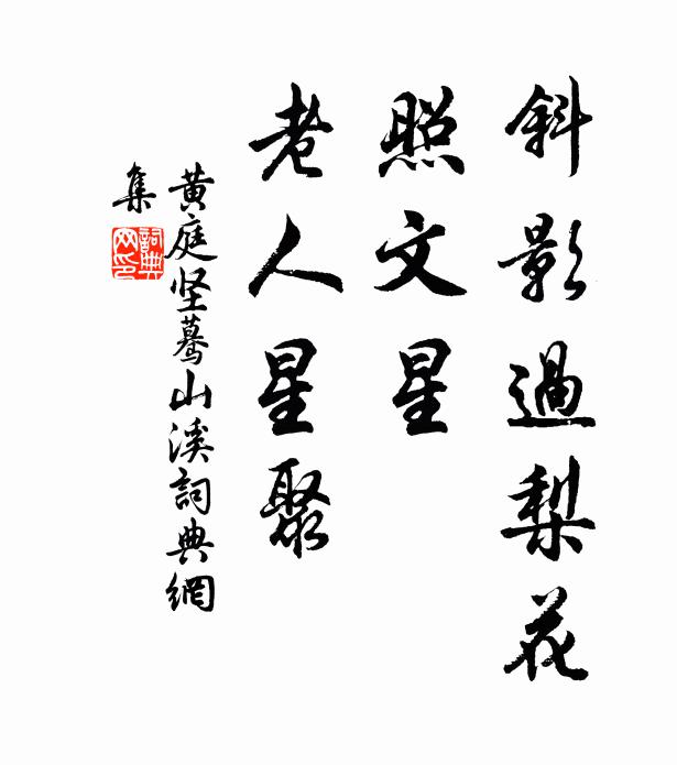 黄庭坚斜影过梨花，照文星、老人星聚书法作品欣赏