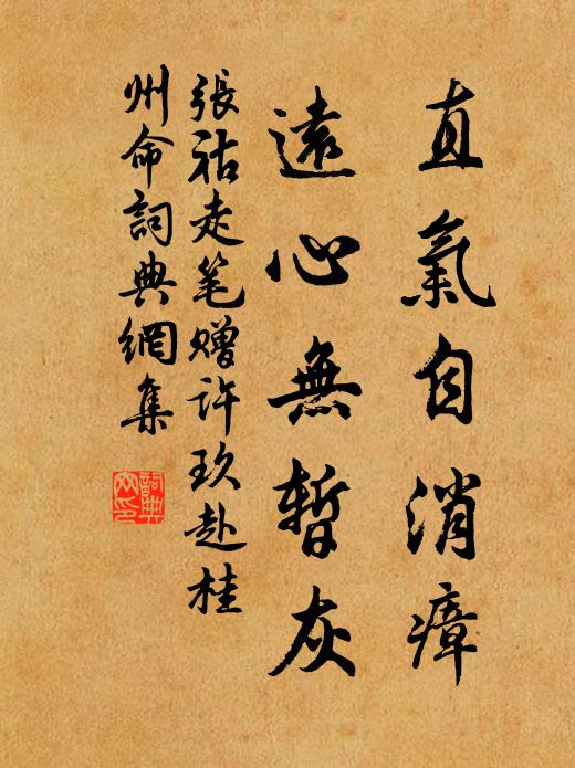 张祜直气自消瘴，远心无暂灰书法作品欣赏