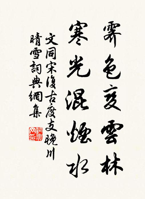 文同霁色变云林，寒光混烟水书法作品欣赏