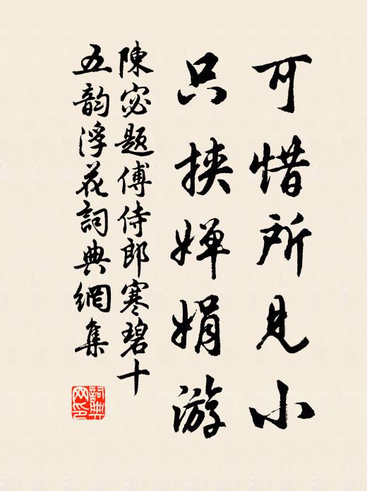 陈宓可惜所见小，只挟婵娟游书法作品欣赏