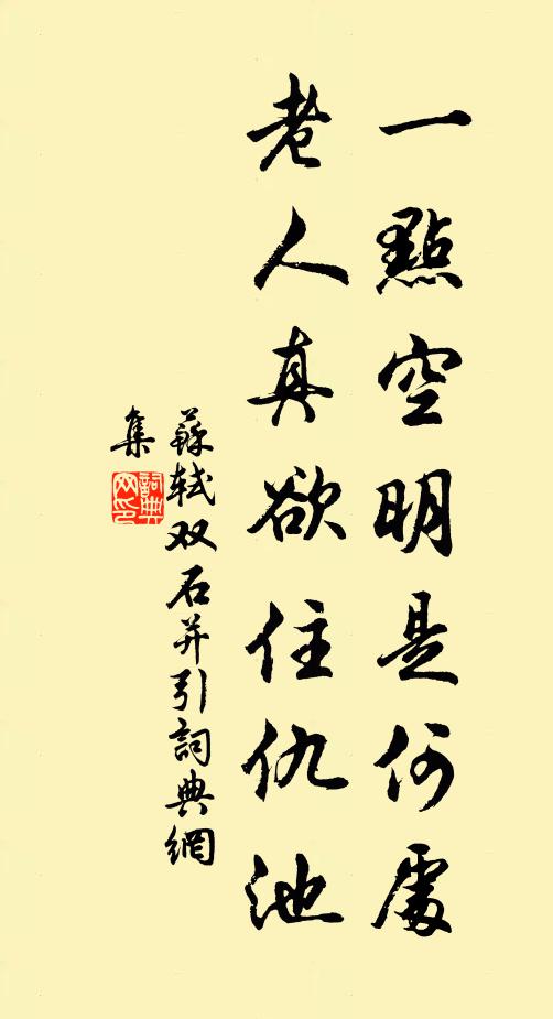 苏轼一点空明是何处，老人真欲住仇池书法作品欣赏
