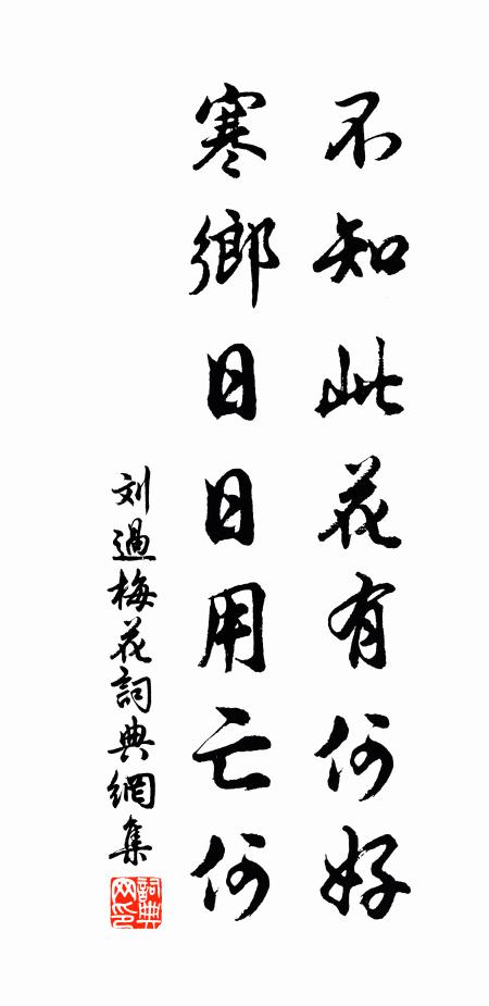 刘过不知此花有何好，寒乡日日用亡何书法作品欣赏