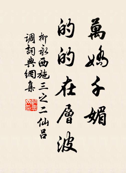 柳永万娇千媚，的的在层波书法作品欣赏