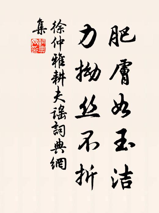 徐仲雅肥肤如玉洁，力拗丝不折书法作品欣赏