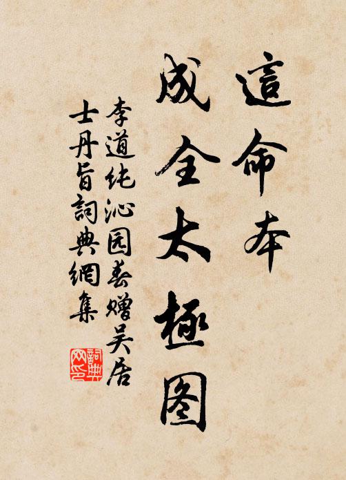 李道纯这命本、成全太极图书法作品欣赏