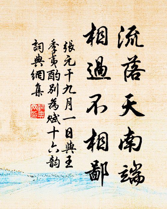 张元干流落天南端，相过不相鄙书法作品欣赏