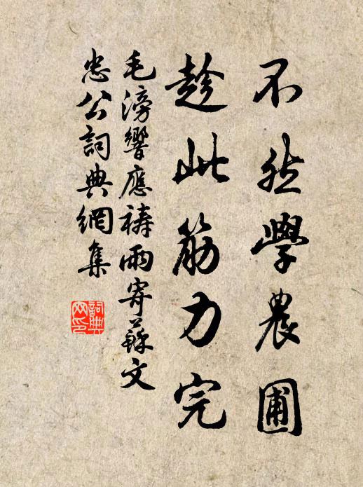 毛滂不然学农圃，趁此筋力完书法作品欣赏