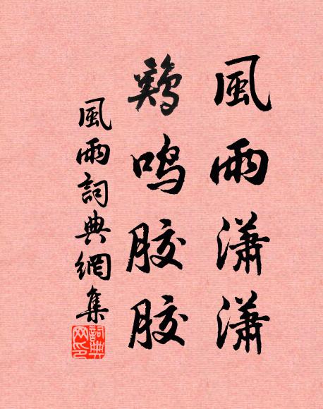 佚名风雨潇潇，鸡鸣胶胶书法作品欣赏