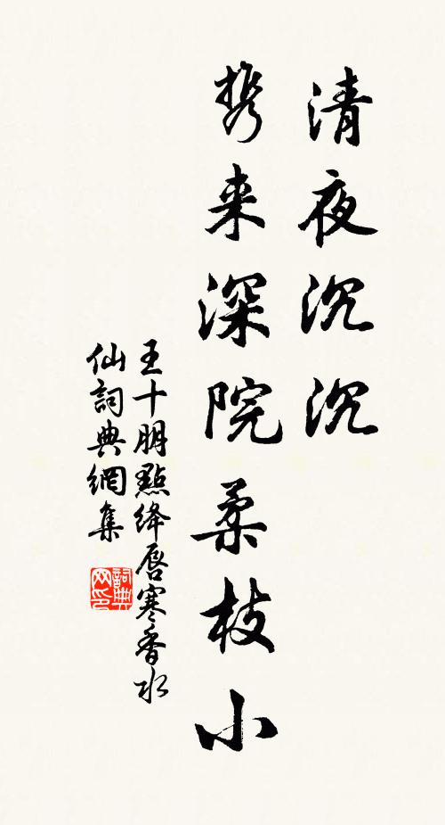 王十朋清夜沉沉，携来深院柔枝小书法作品欣赏