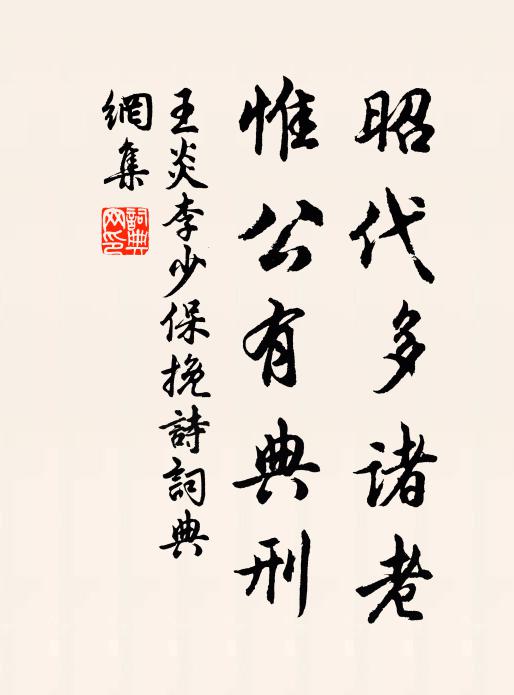 王炎昭代多诸老，惟公有典刑书法作品欣赏