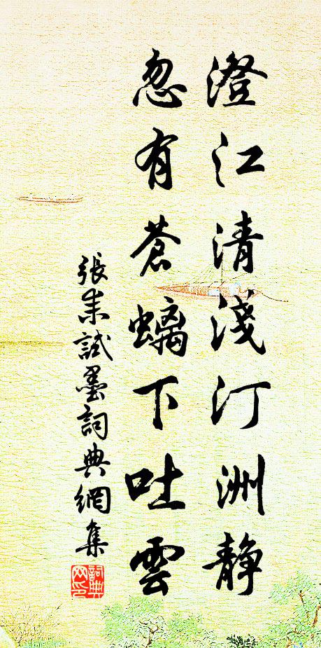 张耒澄江清浅汀洲静，忽有苍螭下吐云书法作品欣赏