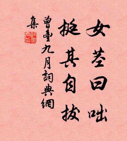 曾丰女茎曰咄，挺其自拔书法作品欣赏